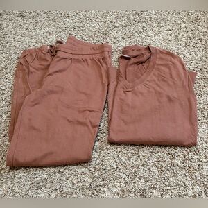 J. Jill Fit Performance Set in Rust color. Top Medium, joggers size small tall